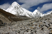 Alta valle del Khumbu col Pumori (7165 m) sulla destra