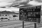 Strada verso il confine boliviano presso Parinacota (Cile)